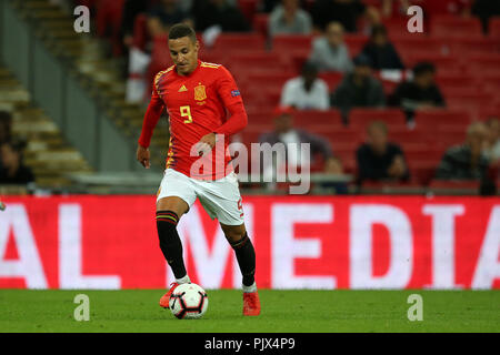 Londres, Royaume-Uni. 05Th Nov, 2018. Rodrigo de l'Espagne à l'UEFA de la Ligue des Nations Unies action.A, groupe 4 match, l'Angleterre v l'Espagne au stade de Wembley à Londres le samedi 8 septembre 2018. Veuillez noter les images sont pour un usage éditorial uniquement. Photos par Andrew Verger/Alamy live news Crédit : Andrew Orchard la photographie de sport/Alamy Live News Banque D'Images