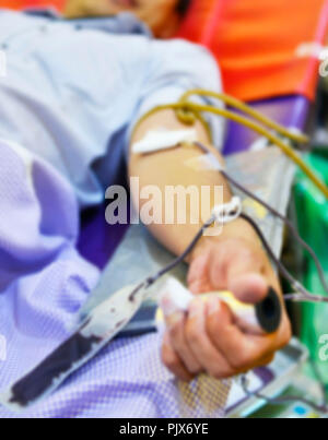 Le don de sang, transfusion de sang, vérifier spécifié, le jeûne, les soins à l'hôpital Banque D'Images