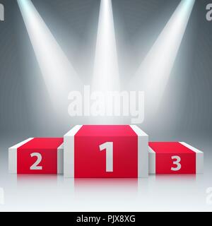 Pedistal réaliste, la lumière et l'éblouissement - réaliste con. Illustration de Vecteur