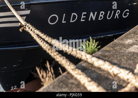 Lancé à Brême en 1958, le MS Oldenburg est un ferryserving passagers britanniques l'île de Lundy dans le canal de Bristol. Banque D'Images