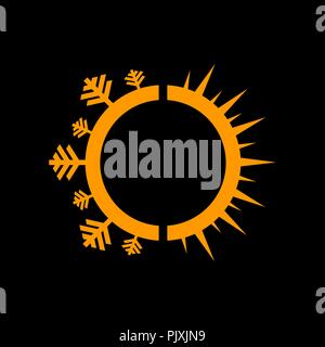 Soleil et snowflake pour climatisation et chauffage Illustration de Vecteur