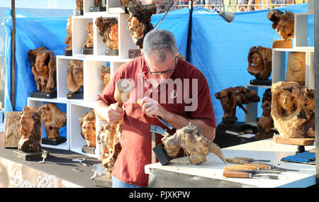 Sculpteur sur bois au travail Banque D'Images