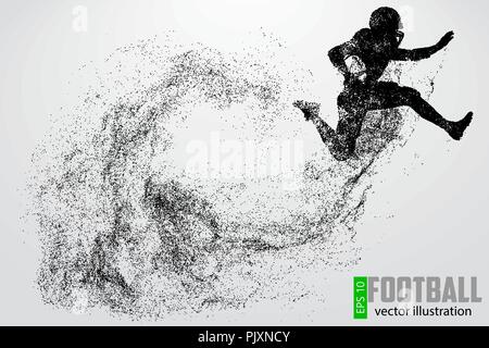 Silhouette d'un joueur de football. Set. Arrière-plan et le texte sur un calque séparé, la couleur peut être changée en un clic. Rugby. Le football américain. Mauvais vecteur Illustration de Vecteur