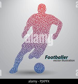 Silhouette d'un joueur de football à partir de triangles Illustration de Vecteur