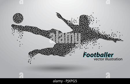 Silhouette d'un joueur de football à partir de triangles Illustration de Vecteur