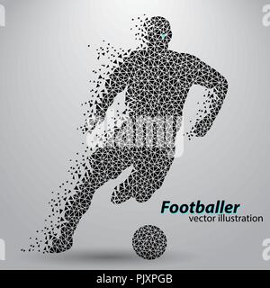 Silhouette d'un joueur de football à partir de triangles Illustration de Vecteur