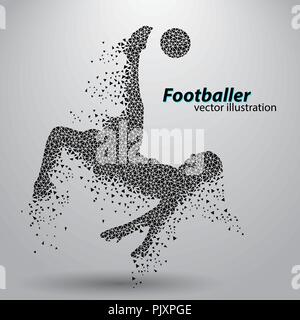 Silhouette d'un joueur de football à partir de triangles Illustration de Vecteur