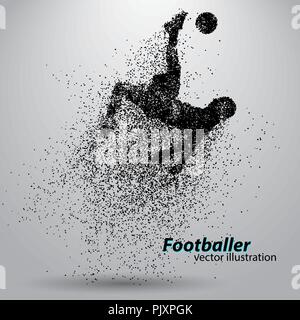 Silhouette d'un joueur de football à partir de particules Illustration de Vecteur