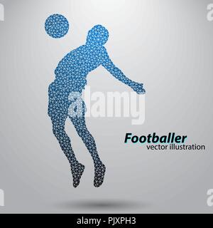 Silhouette d'un joueur de football à partir de triangles Illustration de Vecteur