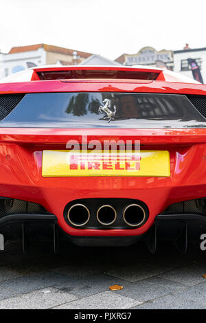 Vue arrière d'une voiture Ferrari Banque D'Images