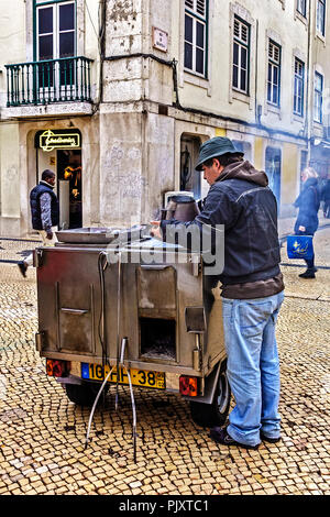 Vendeur châtaignier Lisbonne Portugal Banque D'Images