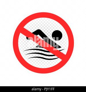 La natation est le symbole interdit Illustration de Vecteur