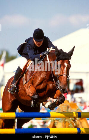 CSI-A Mondorf-les-Bains 1991, Alexandra Ledermann (FRA) équitation Punition Banque D'Images