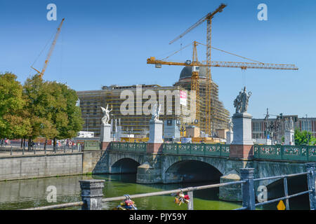 Chantier, Humboldt's Forum, place du château, sous les tilleuls centenaires, milieu, Berlin, Allemagne, Baustelle, Humboldtforum, Schlossplatz, Unter den Linde Banque D'Images