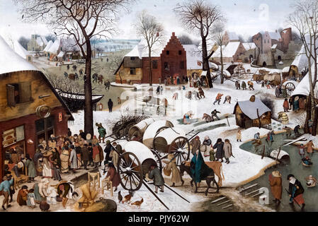 Le Recensement à Bethléem par Pieter Brueghel le Jeune (1564-1638), huile sur toile, c.1610-20 Banque D'Images