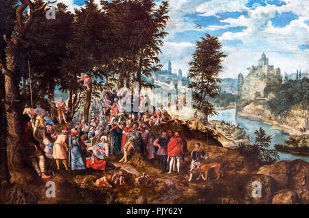 Jean le Baptiste prêche par Pieter Brueghel le Jeune (1564-1638) Banque D'Images