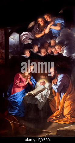 Nativité par Philippe de Champaigne (1602-1674), huile sur toile, c.1643 Banque D'Images