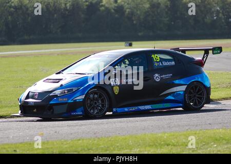 Dalton sur les tés, au Royaume-Uni. 9 septembre 2018. Andreas Backman conduisant une Honda Civic Type-R pour Racing WestCoast à round 12 de la TCR UK Touring Car Championship à Croft Circuit. Crédit : Colin Edwards/Alamy Live News. Banque D'Images