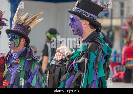 Swanage, Angleterre. 9 septembre 2018. Festival Folk de Swanage, les foules affluent à Swanage pour regarder la folk festival, des charges d'amusement a été eu par tous, y compris la danse de la mer. Nous remercions Suzanne McGowan /Alamy live news Banque D'Images