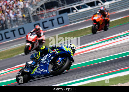 Misano, Italie. 9 septembre 2018. 29 ANDREA IANNONE de l'Italie, l'équipe de Ecstar Suzuki, Suzuki GSX-RR, Gran Premio Octo di San Marino e della Riviera di Rimini, pendant la course de dimanche au Marco Simoncelli World Circuit pour la 13e ronde de championnat du Monde MotoGP, du 7 septembre au 9e Crédit : AFP7/ZUMA/Alamy Fil Live News Banque D'Images