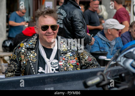 9 septembre 2018 - Des milliers de motards ont pris la route pour leur assemblée annuelle ''Londres à Brighton Burn Up'' ride event. Ils partirent de l'Ace café à Londres et est descendu sur le front de mer de Brighton où les motos de tous les temps et les styles étaient sur l'affichage Crédit : Matt Duckett/IMAGESLIVE/ZUMA/Alamy Fil Live News Banque D'Images