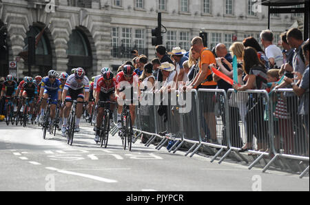 Regents Street, Londres, Royaume-Uni, le 9 septembre 2018. Le Tour de Bretagne, l'étape 8 l'étape de Londres. © David Partridge / Alamy Live News Banque D'Images