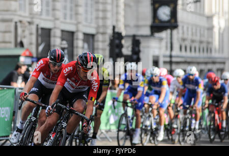 Regents Street, Londres, Royaume-Uni, le 9 septembre 2018. Le Tour de Bretagne, l'étape 8 l'étape de Londres. © David Partridge / Alamy Live News Banque D'Images