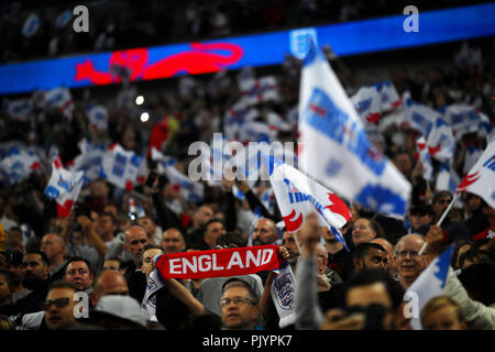 Londres, Royaume-Uni. 8e Sept 2018. Des fans de l'Angleterre - France/Espagne, Ligue des Nations Unies de l'UEFA - Groupe A4, au stade de Wembley, Londres - 8 septembre 2018 Crédit : Richard Calver/Alamy Live News Banque D'Images