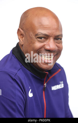 Ostrava, République tchèque. Sep 9, 2018. Mike Powell, capitaine de l'équipe Amériques, de sourires lors de la Coupe Continentale de l'IAAF Ostrava 2018, à Ostrava, en République tchèque, le dimanche 9 septembre 2018. Crédit : Petr Sznapka/CTK Photo/Alamy Live News Banque D'Images