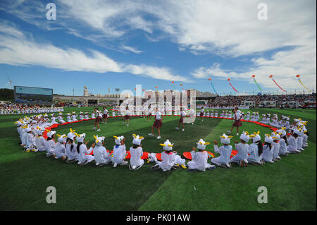 Zhangjiak Zhangjiak, Chine. 10 Sep, 2018. Zhangjiakou, CHINE-les combats de chèvre est tenue à Zhangjiakou, Chine du Nord, Province de Hebei. Crédit : SIPA Asie/ZUMA/Alamy Fil Live News Banque D'Images