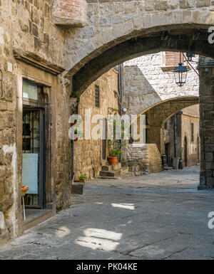 Le pittoresque quartier médiéval de San Pellegrino à Viterbe, Latium, Italie centrale. Banque D'Images