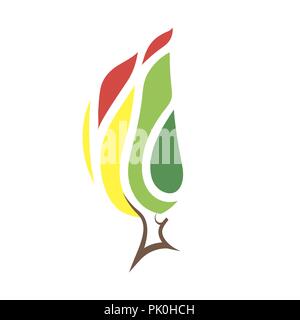 L'icône de la forêt en feu Illustration de Vecteur