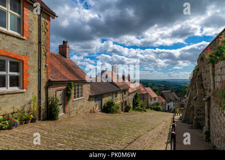 Shaftesbury Dorset UK Gold Hill Banque D'Images