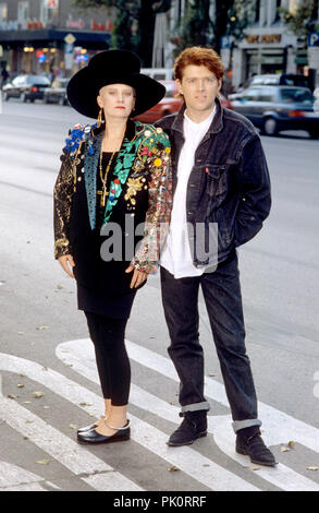 Thompson Twins (l-r) : Alannah Currie, Tom Bailey le 24.10.1989 à München / Munich. Dans le monde d'utilisation | Banque D'Images