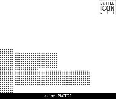 Main vide Point Motif Icône. Mendier pour de l'argent, besoin d'aide Icône pointillée isolé sur fond blanc. Modèle de conception ou d'illustration vectorielle. Peut être utilisé pour la publicité, l'interface utilisateur Web et mobile. Illustration de Vecteur