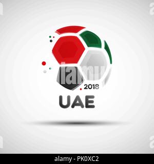 Championnat de Football bannière. Pavillon de l'eau. Illustration Vecteur de résumé ballon de soccer avec des Emirats Arabes Unis drapeau couleurs pour votre conception Illustration de Vecteur