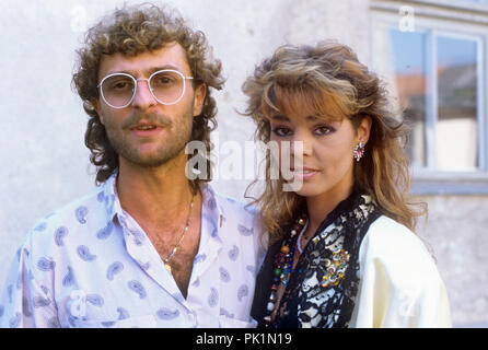 (L-r) : Michael Cretu, Sandra Lauer sur 06.09.1985 à München / Munich. Dans le monde d'utilisation | Banque D'Images