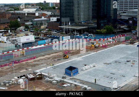 Une vue de la rue Broad et Centenary Square au cours de la Paradise Circus, Birmingham, Royaume-Uni Banque D'Images