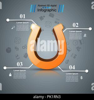 Horseshoe, ligne 4 - infographie d'affaires. Illustration de Vecteur