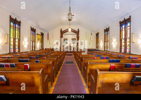 L'intérieur de la Trinity United Methodist Church à Oak Bluffs, Massachusetts sur Martha's Vineyard. Banque D'Images