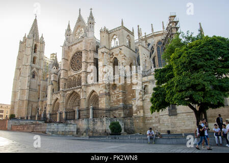 La cathédrale gothique de Santa María de la Regla. León. Espagne Banque D'Images