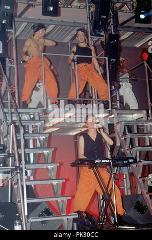 East 17 (l-r) : John Hendy, Terry Coldwell, Tony Mortimer sur 27.05.1994 à Stuttgart. Dans le monde d'utilisation | Banque D'Images
