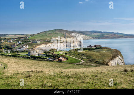La baie d'eau douce de Tennyson Downs sur l'île de Wight Banque D'Images