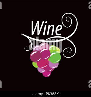 Grappe de raisins pour le vin logo Illustration de Vecteur