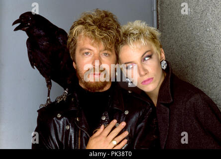 La musique britannique duo Eurythmics (Annie Lennox et David A. Stewart). Dans le monde d'utilisation | Banque D'Images