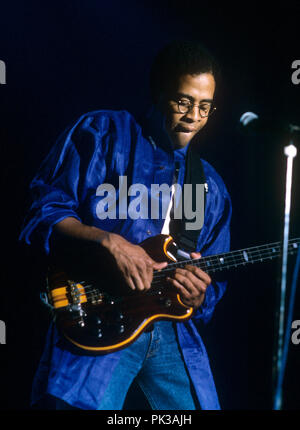 Animal Logic (Stanley Clarke) sur 29.05.1989 à München / Munich. Dans le monde d'utilisation | Banque D'Images