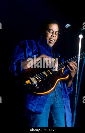 Animal Logic (Stanley Clarke) sur 29.05.1989 à München / Munich. Dans le monde d'utilisation | Banque D'Images