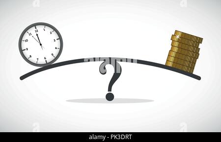 Concept d'entreprise sur le temps et l'argent balance vector illustration EPS10 Illustration de Vecteur