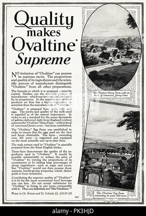 1930 old vintage publicité publicité originale l'Ovaltine nourriture boissons dans la revue anglaise vers 1932 Banque D'Images