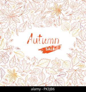 Feuille d'automne nature motif transparent. Les feuilles d'automne arrière-plan. Fond d'icône floral saison Illustration de Vecteur